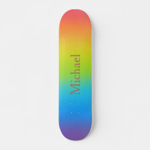 Customisable  Personalised Name Rainbow Design  Skateboard