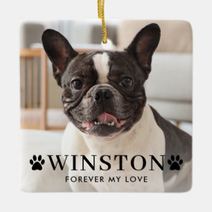Customisable Pet Dog Memorial Photo Keepsake Ceramic Ornament