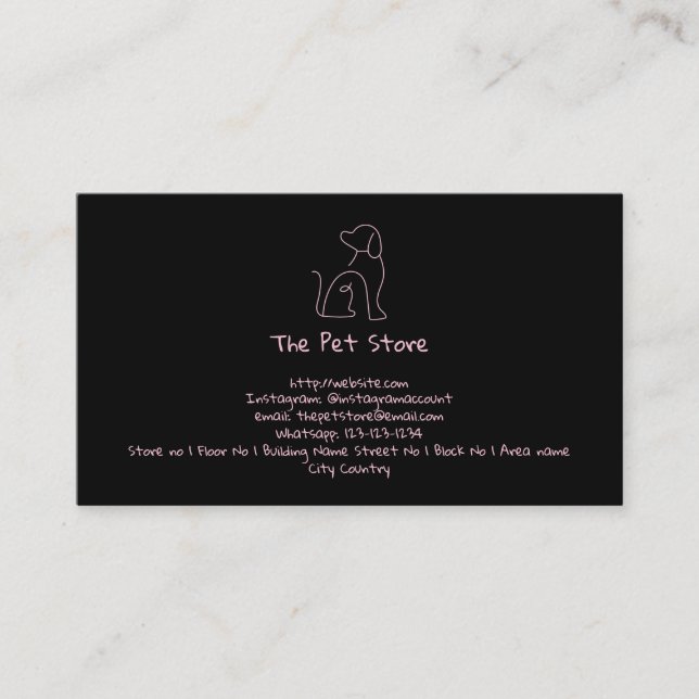 Customisable Pet/ Dog themed Business card (Front)