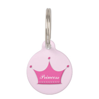 Customisable Pet ID Tag - Princess Crown Design.