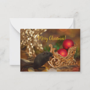 Customisable pet lover gerbil Christmas card 