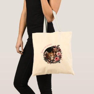 Customisable Pet Lover Tote Bag with Floral Frame