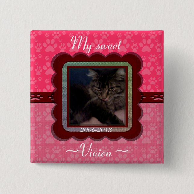 Customisable Pet Memorial  15 Cm Square Badge (Front)