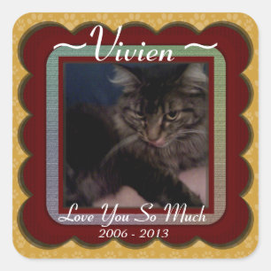 Customisable Pet Memorial Square Sticker