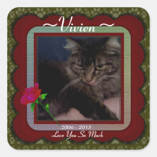 Customisable Pet Memorial  Square Sticker