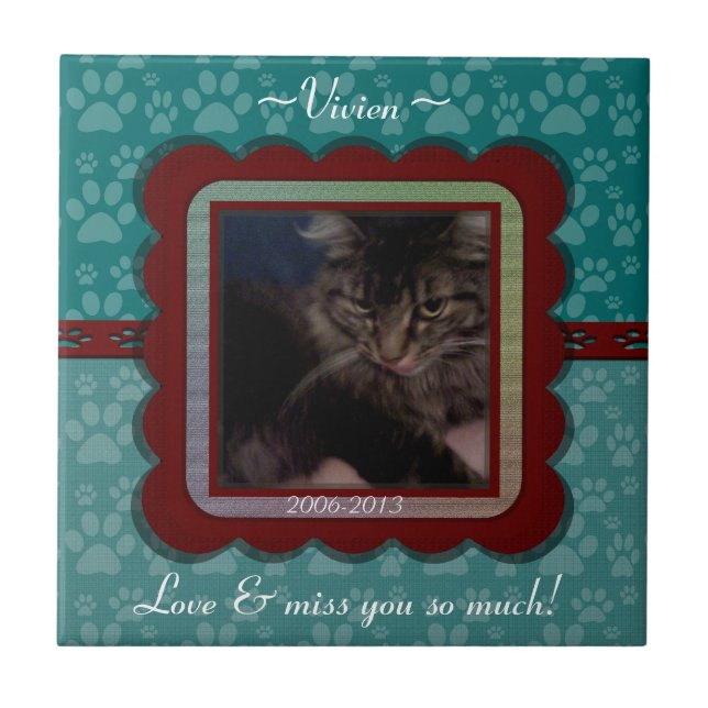 Customisable Pet Memorial  Tile (Front)