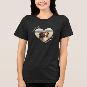 Customisable Pet Mum Heart-Shaped Photo Template Tri-Blend Shirt