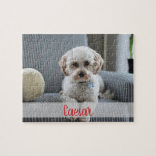Customisable Pet Photo and Name Jigsaw Puzzle