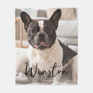 Customisable Pet Photo Keepsake Dog Name Fleece Blanket