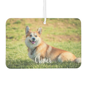 Customisable Pet Photo With Customisable Name Text Car Air Freshener