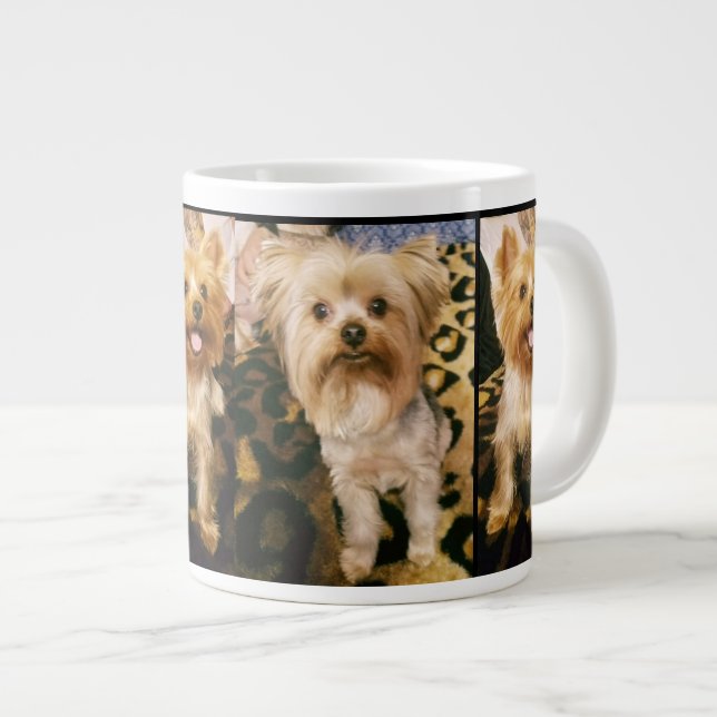 Customisable Pet Pic Jumbo Coffee Mug - Yorkies (Front Right)