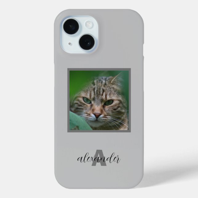 Customisable Pet Portrait iPhone Case with Name an (Back)