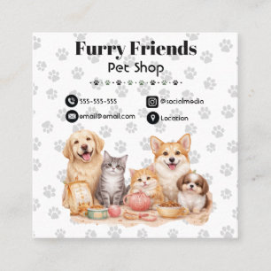 Customisable Pet Shop Business Card