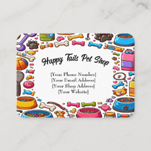 Customisable Pet Shop Business Card Playful Design