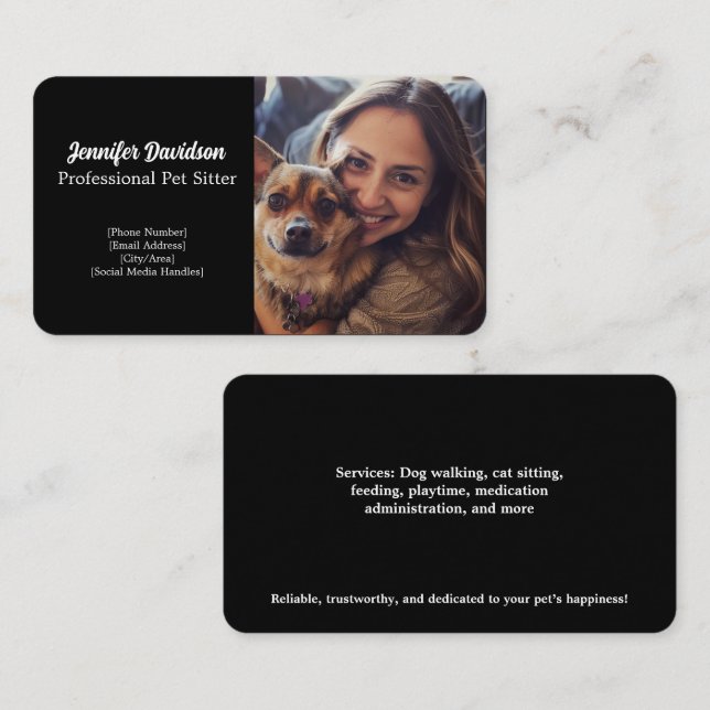 Customisable Pet Sitter Business Card  (Front/Back)