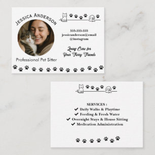 Customisable Pet Sitter Business Card 