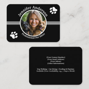 Customisable Pet Sitter Business Card with Photo