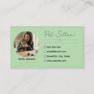 Customisable Pet Sitter Business Card with Photo