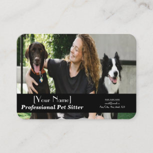Customisable Pet Sitter Photo, Contact, Services  Business Card