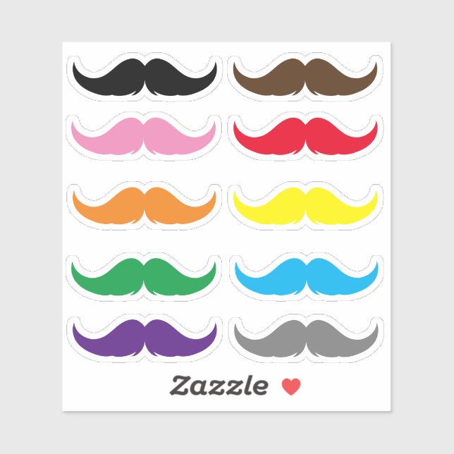 Customisable Petite Handlebar Moustache Set (Sheet)