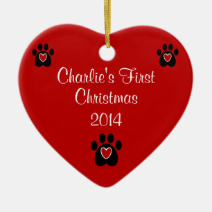 Customisable Pet's First Christmas Ceramic Ornament