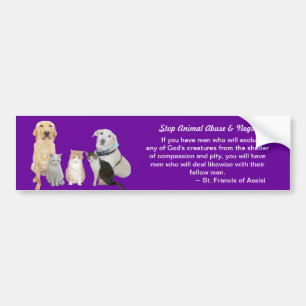 Customisable Pets & St. Francis Quote Bumper Sticker