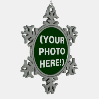 Customisable Pewter Snowflake Photo Ornament