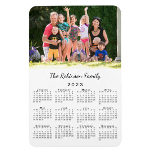 Customisable Photo and Name 2023 Calendar Magnet