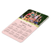 Customisable Photo and Name Pink 2024 Calendar Magnet (Left Side)