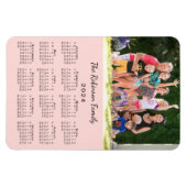 Customisable Photo and Name Pink 2024 Calendar Magnet (Horizontal)