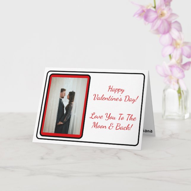 Customisable Photo and Text Valentine's Day Card (Orchid)