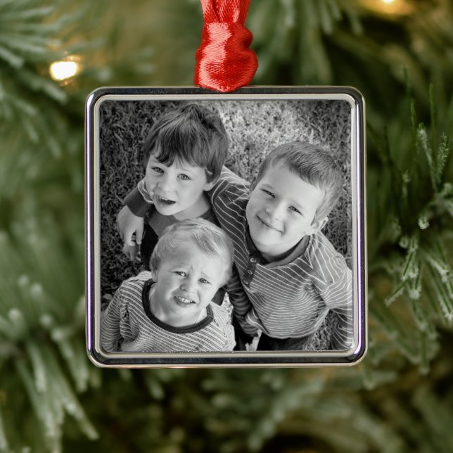 Customisable Photo Christmas Gift Metal Ornament (Tree)