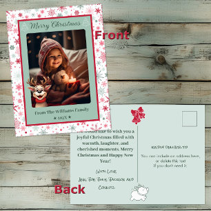 Customisable Photo Christmas Holiday Postcard