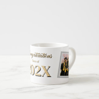 Customisable Photo Class of 202X Graduation Espresso Cup
