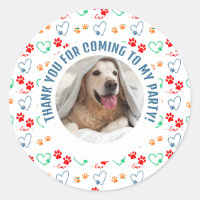 Customisable Photo Dog Birthday Thank You Party