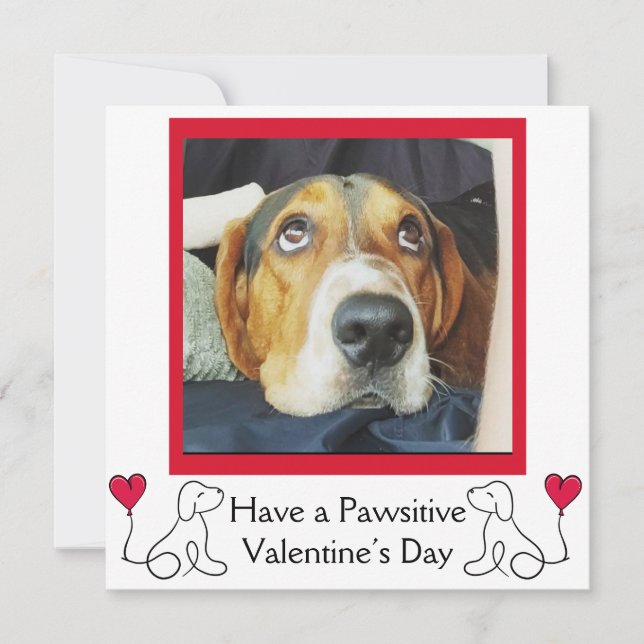 Customisable Photo Dog Valentine’s Day  Holiday Card (Front)