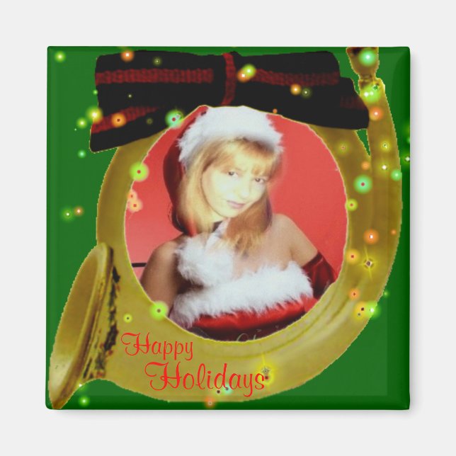 Customisable Photo Frame Christmas Magnet (Front)