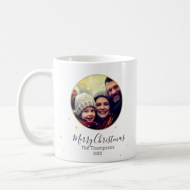 Customisable photo frame  festive ornament accent coffee mug (Left)