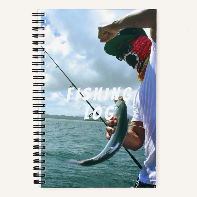 Customisable Photo | Fun Memory Angler Fishing Log Notebook (Front)