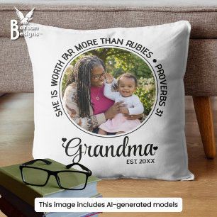 Customisable Photo GRANDMA ESTABLISHED Cushion
