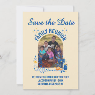 Customisable Photo HANUKKAH FAMILY REUNION Save The Date