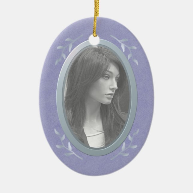 Customisable Photo Memorial / Remembrance Ceramic Ornament (Front)