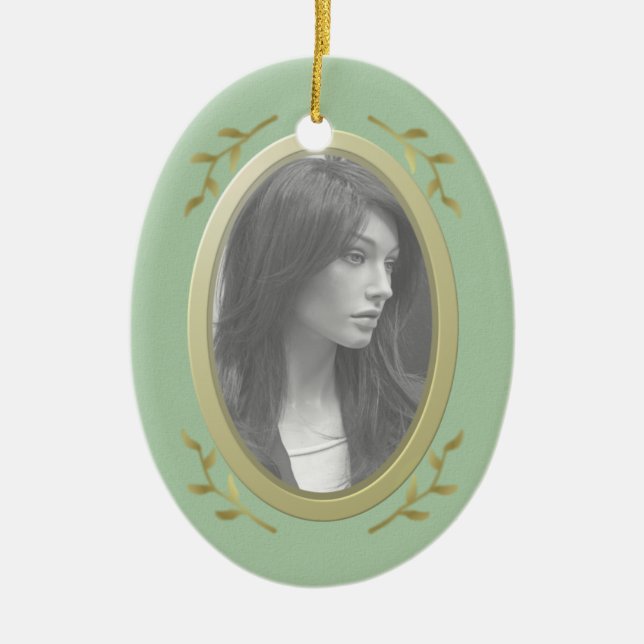 Customisable Photo Memorial / Remembrance Ceramic Ornament (Front)