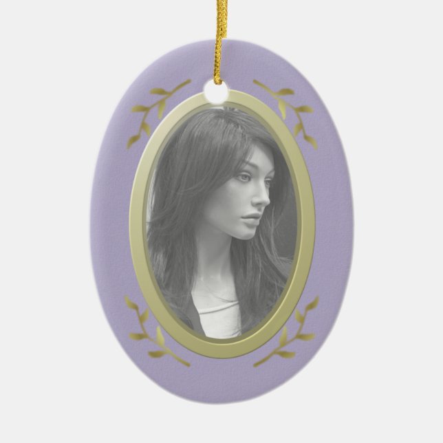 Customisable Photo Memorial / Remembrance Ceramic Ornament (Front)