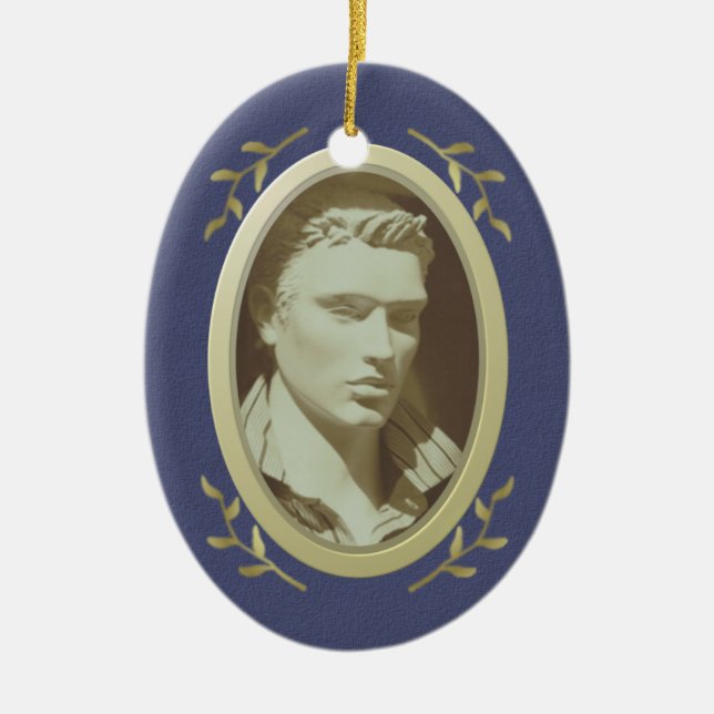 Customisable Photo Memorial / Remembrance Ceramic Ornament (Front)