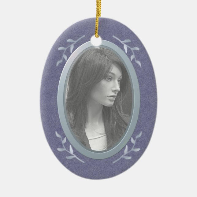 Customisable Photo Memorial / Remembrance Ceramic Tree Decoration (Front)