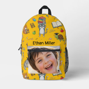 Customisable Photo & Name Kids Back-to-School Prin Printed Backpack