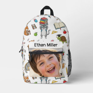 Customisable Photo & Name Kids Back-to-School Printed Backpack