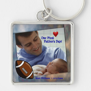 Customisable Photo Our First Fathers Day Key Chain