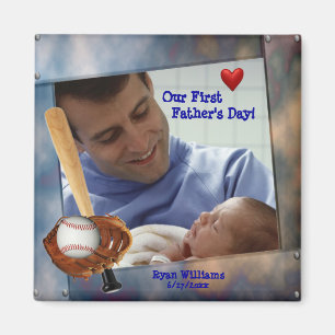 Customisable Photo Our First Fathers Day Magnet